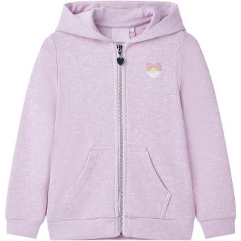Sudadera infantil con capucha y cremallera lila mezcla 140