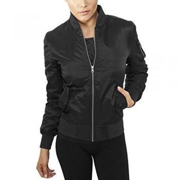 Urban Classics Women's Basic Black Bomber Jacket S-XL
