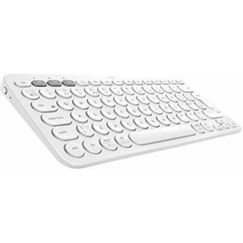 Logitech K380 Teclado Inalámbrico Multi-Dispositivo para Windows/Apple iOS/Android/Chrome, Bluetooth, Diseño Compacto, PC/Mac/Portátil/Smartphone/Tablet/Apple TV, Disposición QWERTY Español - Blanco