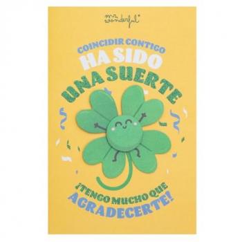 Postal de Agradecimiento Mr. Wonderful - Coincidir contigo ha sido una suerte - Incluye sobre
