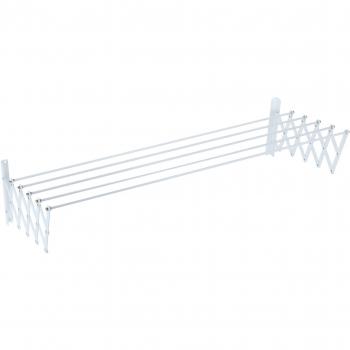 Sauvic Blanco TENDEDERO Extensible PLASTIFICADO 80 CM, Acero con Recubrimiento plástico anticorrosivo de Color, 80x78x26.5 cm