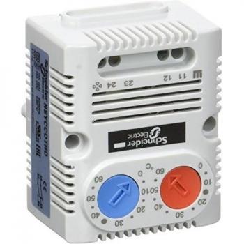 Schneider Electric NSYCCOTHDF ClimaSys CC, Termostato Doble 250V, Rango de Temperatura 0-60 ° C, 1NO / NC, ° F, Gris Claro
