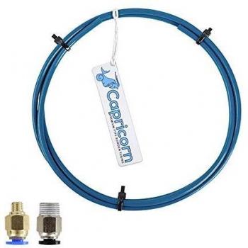 Capricorn PTFE de teflón, Auténtica Manguera PTFE de 1 metros de la serie XS para filamento de 1,75 mm con conexiones neumáticas PC4-M6 y PC4-M10 x 2
