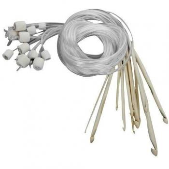 12 Pcs Agujas Ganchillos de Bambú Gancho 3.0 a 10.0mm