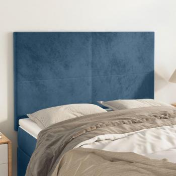 Cabeceros 4 piezas terciopelo azul oscuro 72x5x78/88 cm