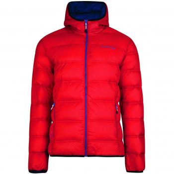Dare2B Downtime - Chaqueta de plumón con capucha para hombre con aislamiento repelente al agua, color rojo