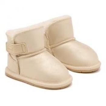 Botas Australianas Barefoot para Bebés con Forro Interior de Pelo y Acabado Metalizado Dorado