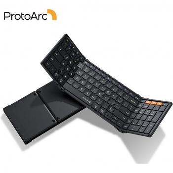 ProtoArc Foldable Wireless Bluetooth Keyboard - Portable Full-Size Travel Keyboard for Windows, iOS, Android Devices - Black