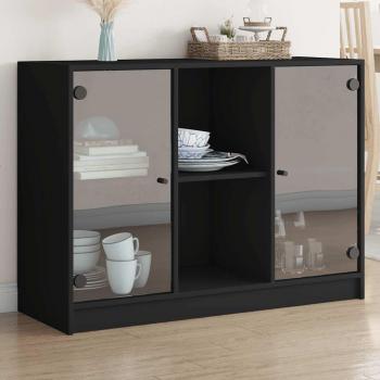 Armario aparador negro de madera multicapa de ingeniería 102x37x75,5 cm