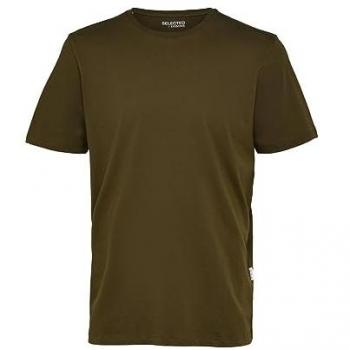 Selected Aspen Round Neck T-Shirt for Men - Dark Olive