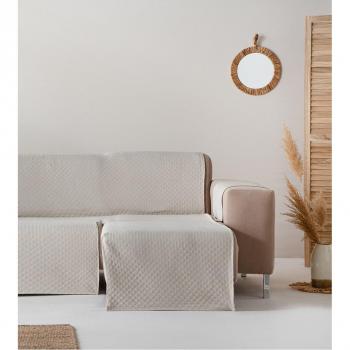 Funda cubre sofá chaise longue derecho ligeramente acolchado algodón transpirable Fabricado en España