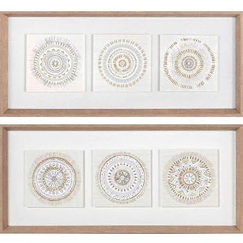 Cuadro DKD Home Decor 61 x 3,8 x 26 cm y 63,5 x 4 x 28,6 cm Círculos Escandinavo (2 Unidades)