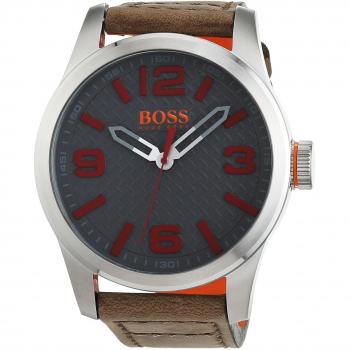 Hugo Boss Orange Paris Men's Quartz Analogue Classic Brown Leather Strap 1513351