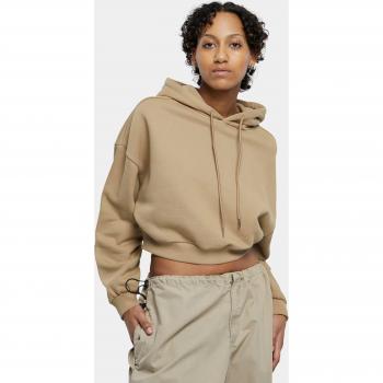 Urban Classics Ladies Cropped Heavy Hoody - Sand