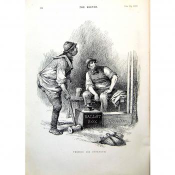 La Urna Victoriana Antigua Original Vieja de la Fuerza de la Prueba de la Impresión Vota París De la semana pasada 1893 134RG616