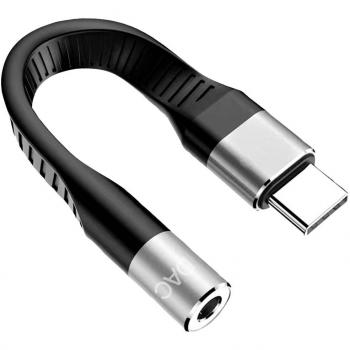 Adaptador USB Tipo C a 3.5mm Audio, conector macho, longitud 0.1 m, color negro