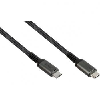 Cable de carga y datos USB 2.0 (240W) USB-C macho a USB-C macho 2m, color antracita