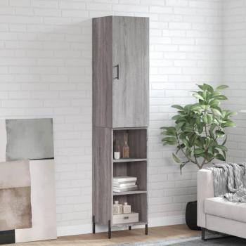 Aparador alto de madera contrachapada gris Sonoma 34,5x34x180 cm