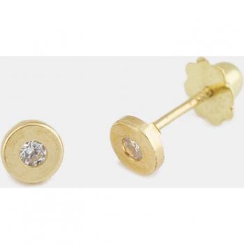 Pendientes de bebé de oro con detalle de circonitas