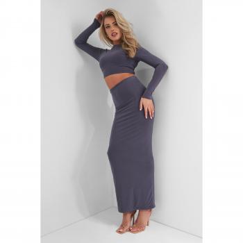 Slinky Column Maxi Skirt Slate