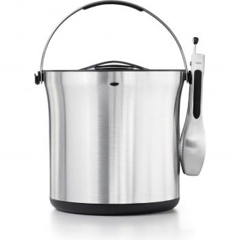 OXO Good Grips Double-Walled Stainless Steel Ice Bucket with Tongs - 128 oz