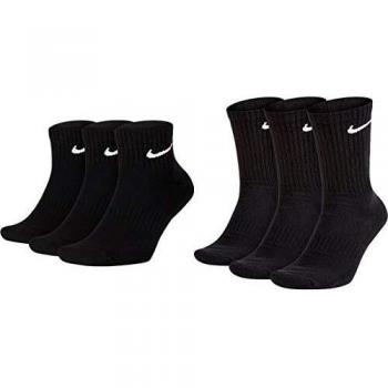 Nike Everyday Cush Crew Sports Socks 3 Pack - Black, Size: 34-38
