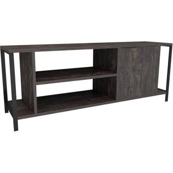 Mesa TV WellHome, 100% tablero de aglomerado rechapado en melamina, color oscuro marrón negro