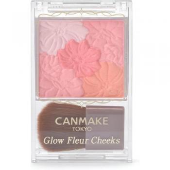 Canmake Glow Fleur Cheeks - 02 Apricot Fleur - 6g Blush with Radiant Finish