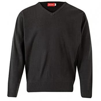 Jersey de trabajo en punto fino con cuello en pico VELILLA Serie 104, Color Gris, Talla S
