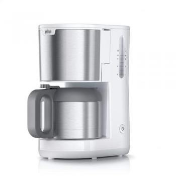 Cafetera de Goteo Braun PurShine KF1505 WH, 1,2 L, Acero Inoxidable, 9 Tazas, Sistema Antigoteo