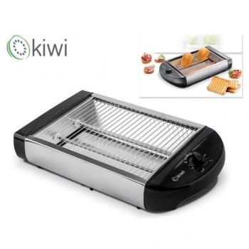 Tostadora Plana Kiwi 600W - Compacta, Versátil y Eficiente con 6 Opciones de Temperatura