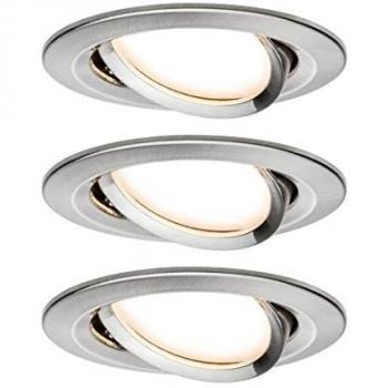 Set de 3 Focos Empotrados LED Nova Coin 6,5W 2700K Dimables Hierro Inclinables