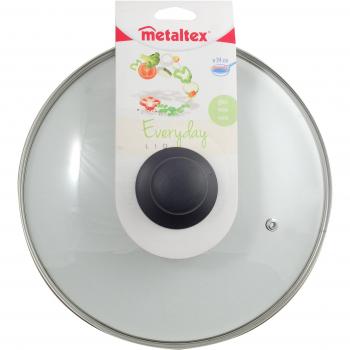 Metaltex Everyday - Tapadera de vidrio, con pomo, 24 cm