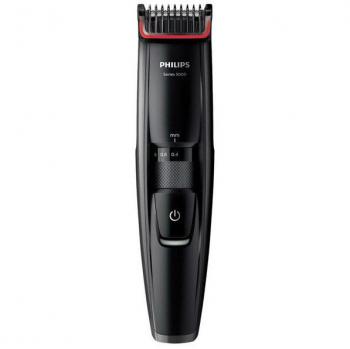 Philips Series 5000 Beardtrimmer BT5200/16 Recargable con Sistema de Guía Dinámica, Cuchillas Metálicas y Peine-Guía Integrado, Color Negro