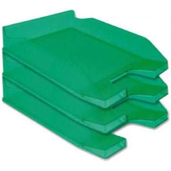 BANDEJA SOBREMESA PLASTICO Q-CONNECT VERDE TRANSPARENTE