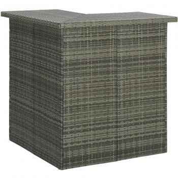 vidaXL Corner Bar Table Grey 100x50x105 cm Poly Rattan