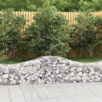Arched Gabion Baskets Set of 5, 200x50x40/60 cm, Galvanised Iron