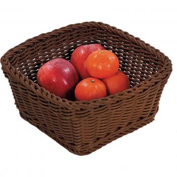 Kesper 19822 cesta para pan y fruta, cuadrado, trenzado de plástico, Tamaño 24 x 24 cm -, altura - 11 cm