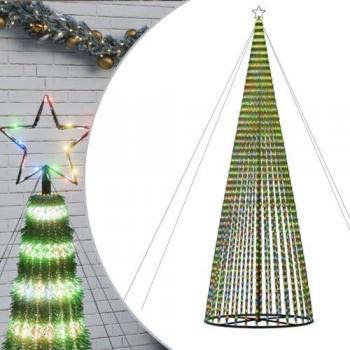 Árbol de Navidad cono de luz 1544 LEDs de colores 500 cm