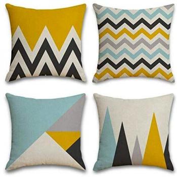 ZYUPHY 4 Piezas Fundas Cojines 45x45 cm Almohadas Cojines Decorativos para Sofa Algodón Lino Fundas Cojines Sofa Decoración del Hogar para Sala de Estar Dormitorio Oficina Decorativos de Automóviles