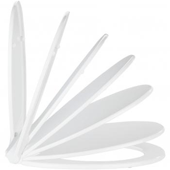 WENKO Tapa de WC Kos blanco - dispositivo automático de descenso, Thermoplast, 37 x 44 cm, Blanco