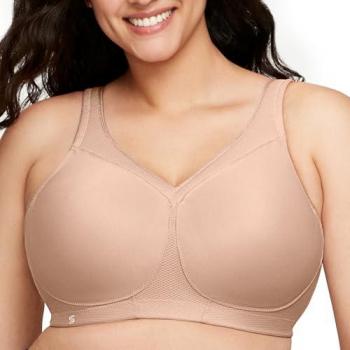 Glamorise Seamless MagicLift Sports Bra - Coffee Color, Women's Size 46-F