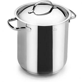Lacor Olla Alta Acero Inoxidable, Incluye Tapa, Cierre de Precisión, Apta para Todo Tipo de Cocinas, Capacidad: 13.5L, Altura: 22,5 cm, Diámetro: 28 cm