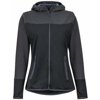 Marmot Wm's Sirona Hoody Forro Polar, Chaqueta para Exteriores con Cremallera Completa, Transpirable, Resistente Al Viento, Mujer, Black/Dark Steel, XS