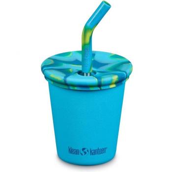 Vaso infantil Kid Cup de 280ml con tapa y pajita - Azul