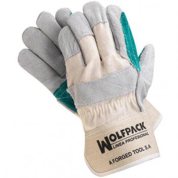 Wolfpack Linea Profesional 15030003 Guantes Americano Serraje Palma Reforzada, 2 Unidad
