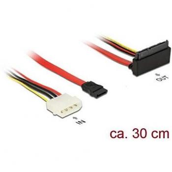 Cable SATA 22 pin a Molex 4 pin y SATA 7 pin, 0.3m DeLOCK 85514