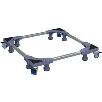 Base para lavadora manual gris 66 x 66 x 12 cm metal con ruedas ajustables hasta 250 kg