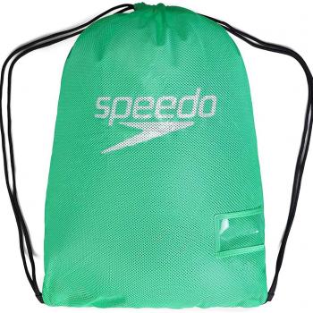 Mochila Speedo Equip Mesh Bag Xu Verde con diseño de malla, color verde, capacidad para llevar equipo de natación, ligera y resistente al agua