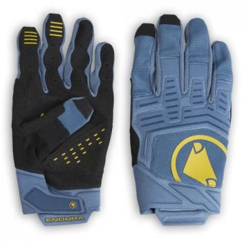 Guantes largos Endura SingleTrack II azul acero amarillo - XL